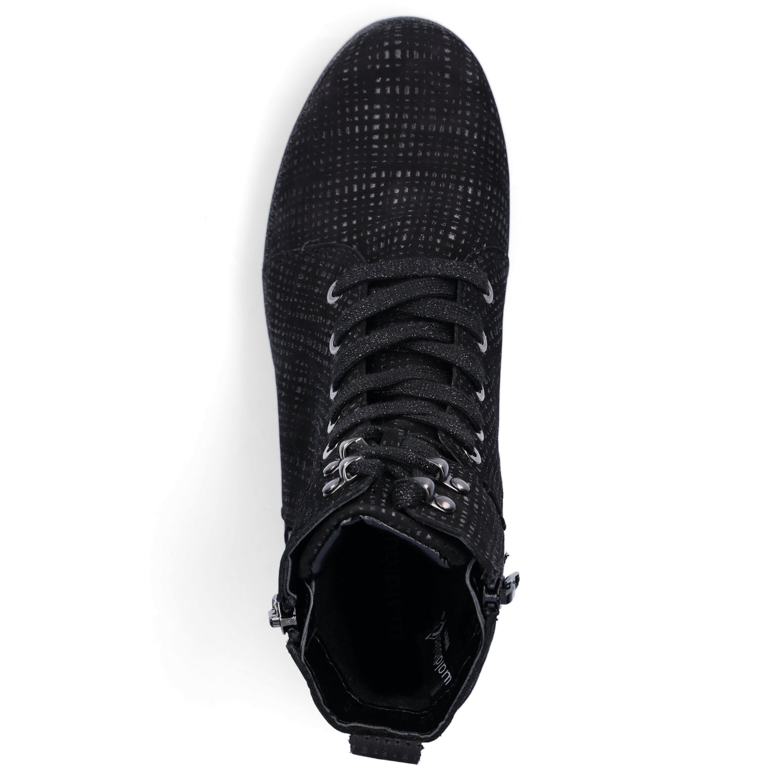 Waldläufer Damen Schnürstiefelette schwarz metallic