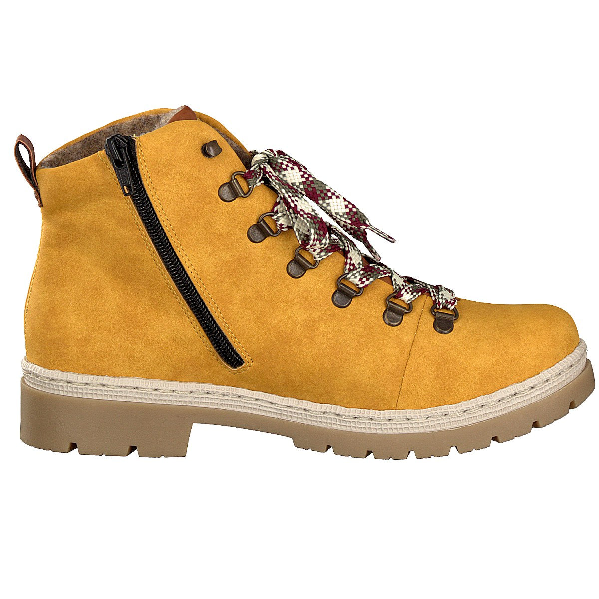 Rieker women's lace-up boot yellow