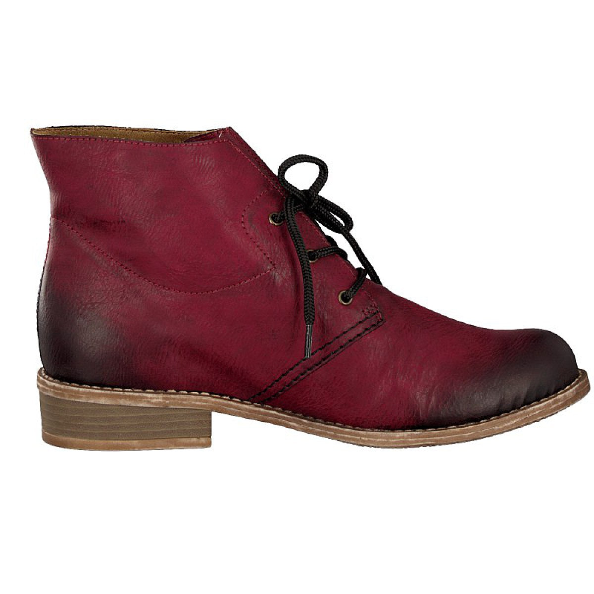 Rieker women's lace-up boot red