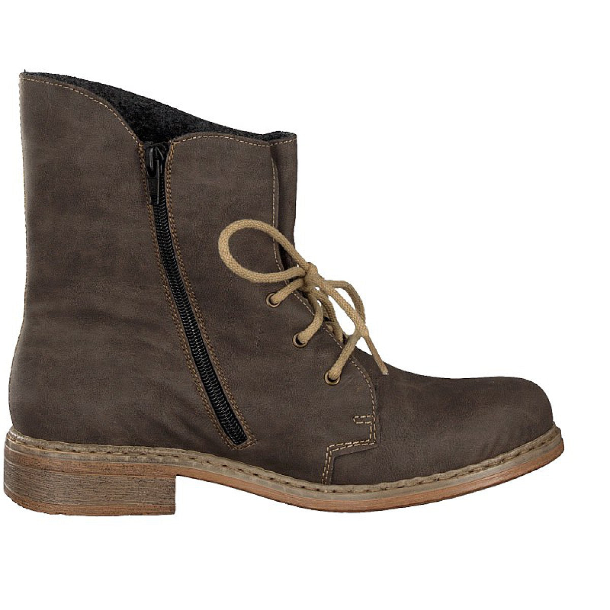 Rieker women's lace-up boot gray
