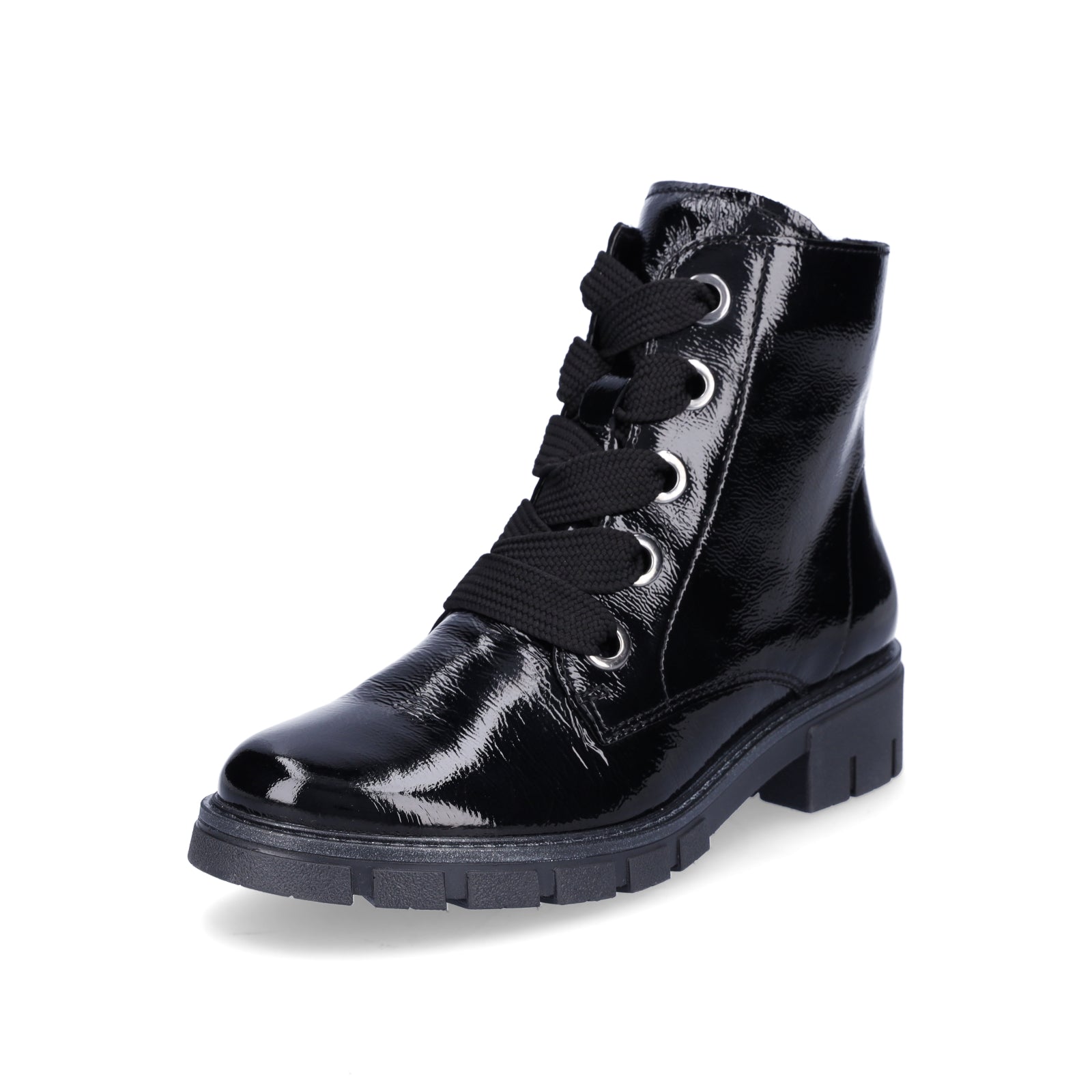 Ara Damen Leder Schnürboot schwarz Lack