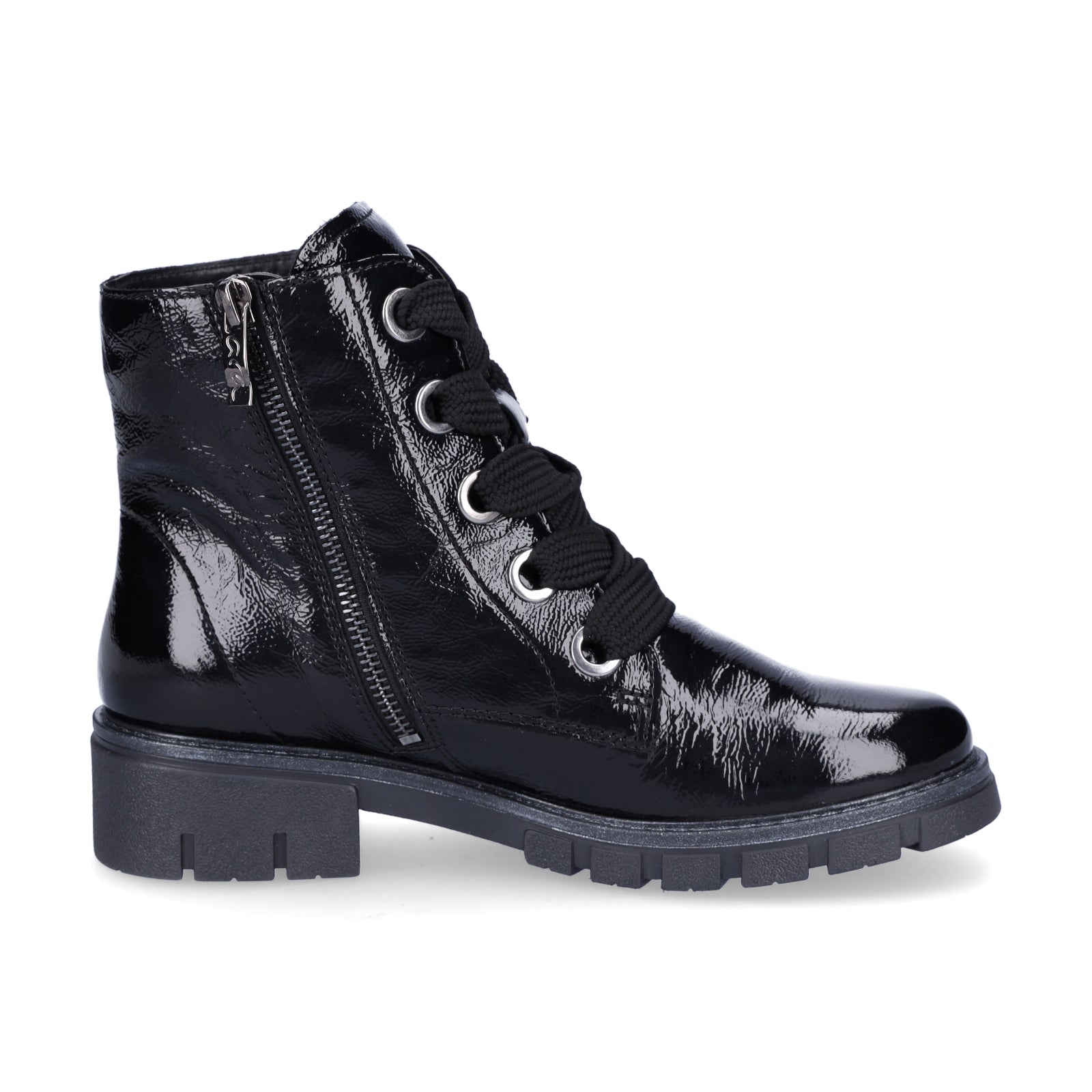 Ara Damen Leder Schnürboot schwarz Lack