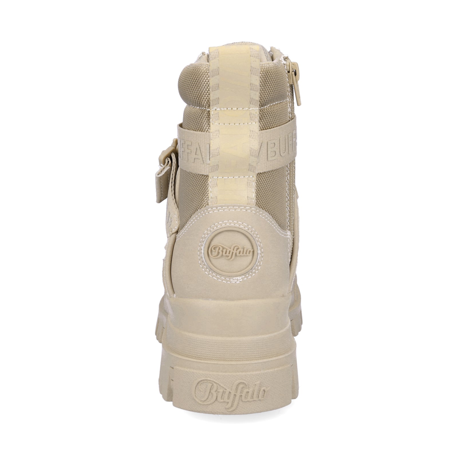 Buffalo Damen Plateau Schnürboot vegan beige
