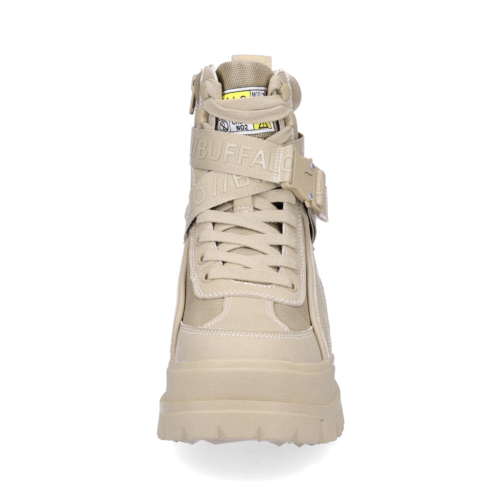 Buffalo Damen Plateau Schnürboot vegan beige