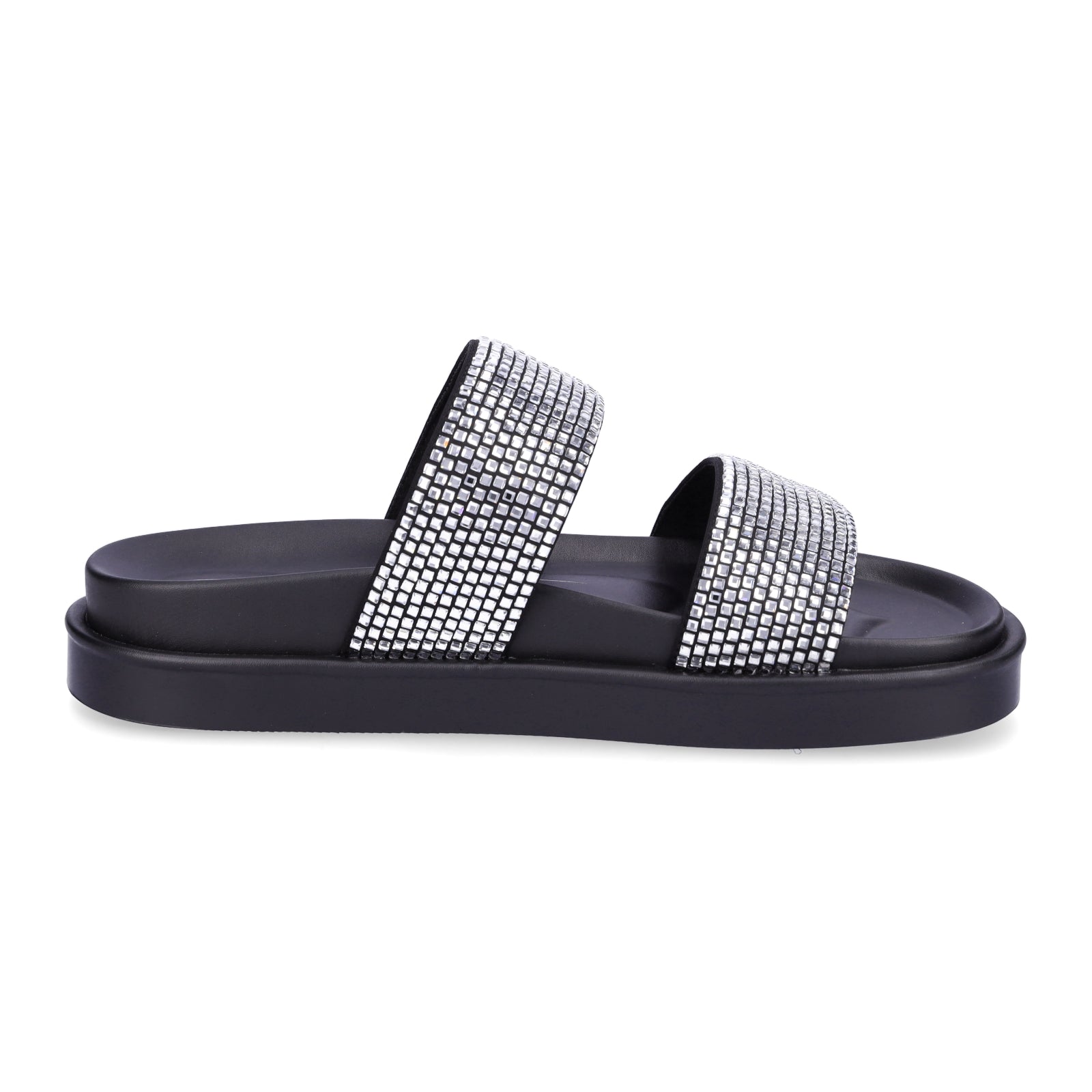 Buffalo Damen Pantolette Sol TSS Glam schwarz-silber