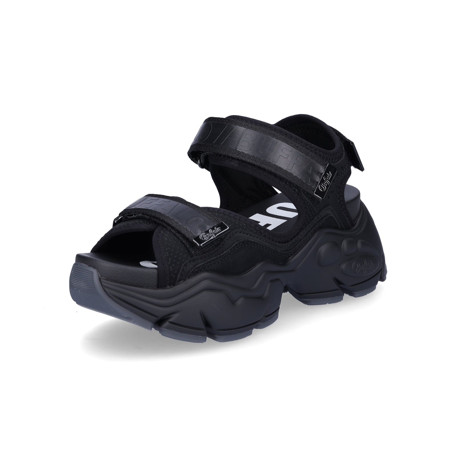 Buffalo Damen Plateau Sandale Binary 0 schwarz