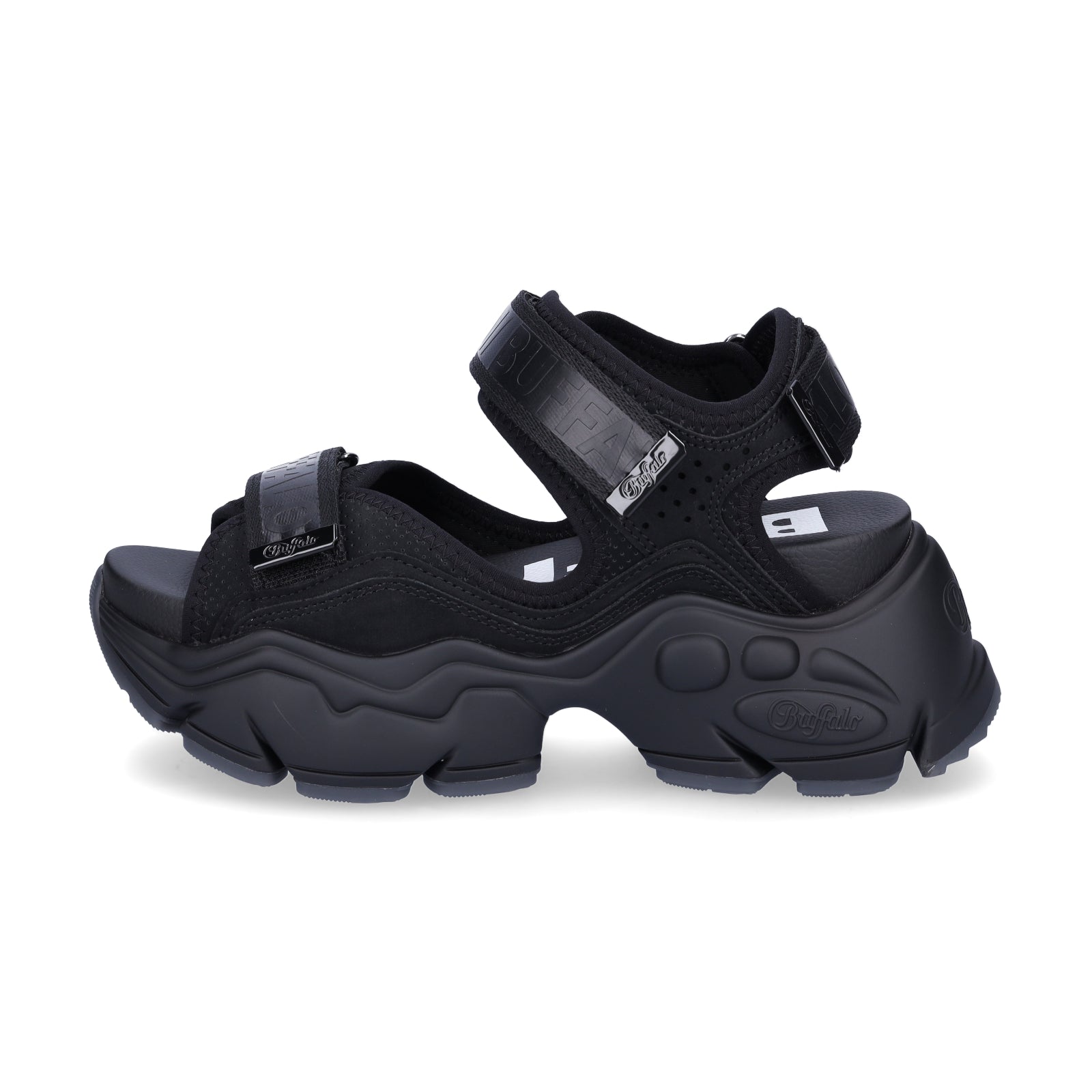Buffalo Damen Plateau Sandale Binary 0 schwarz
