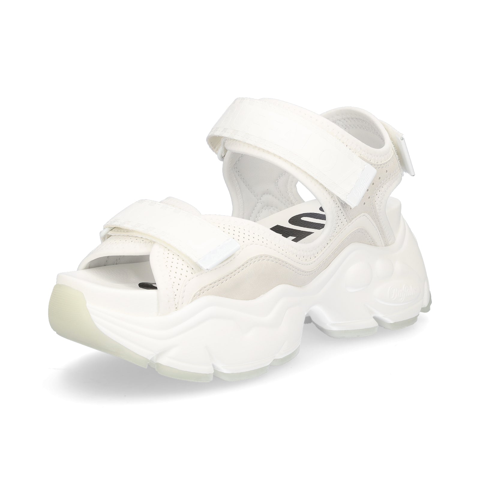 Buffalo Damen Plateau Sandale Binary creme weiß