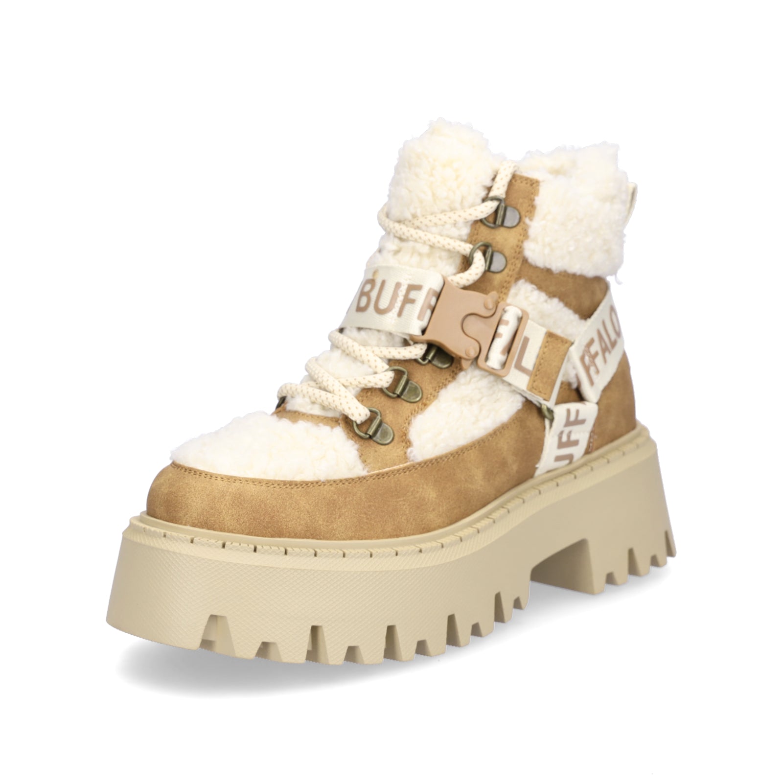 Buffalo Damen Schnürboot Aspen Com Mid beige braun