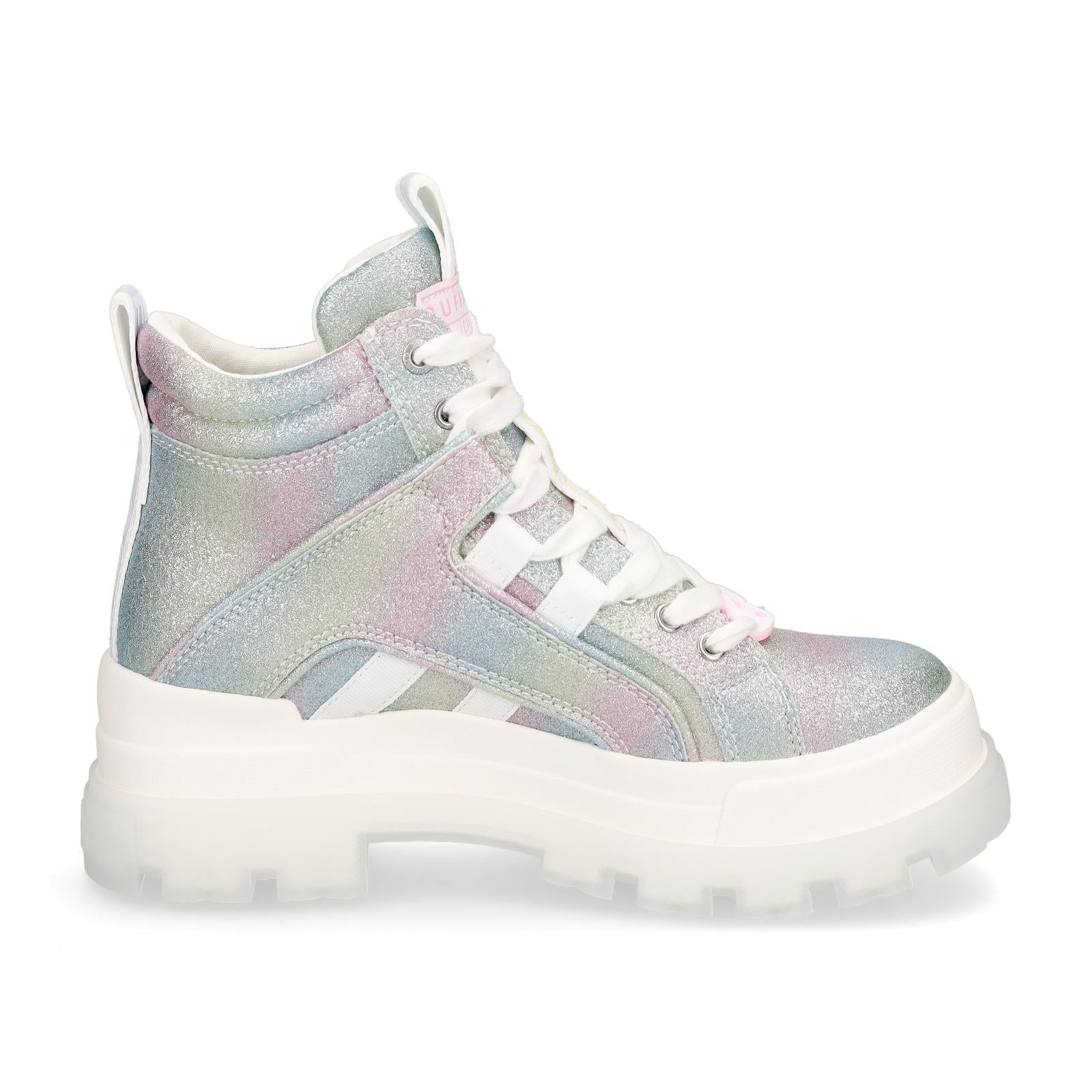Buffalo Damen Schnürboot Aspha NC Mid multi glitter