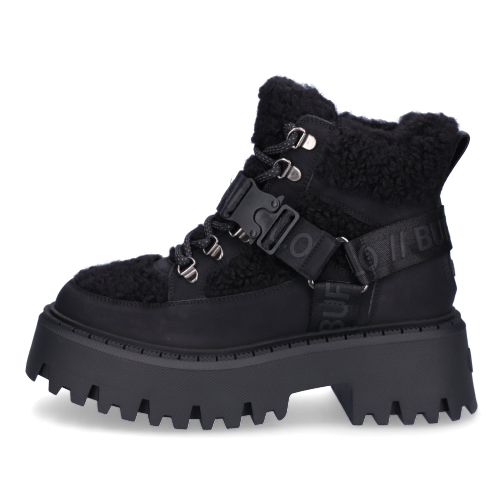 Buffalo Damen Schnürboot Aspen Com Mid schwarz