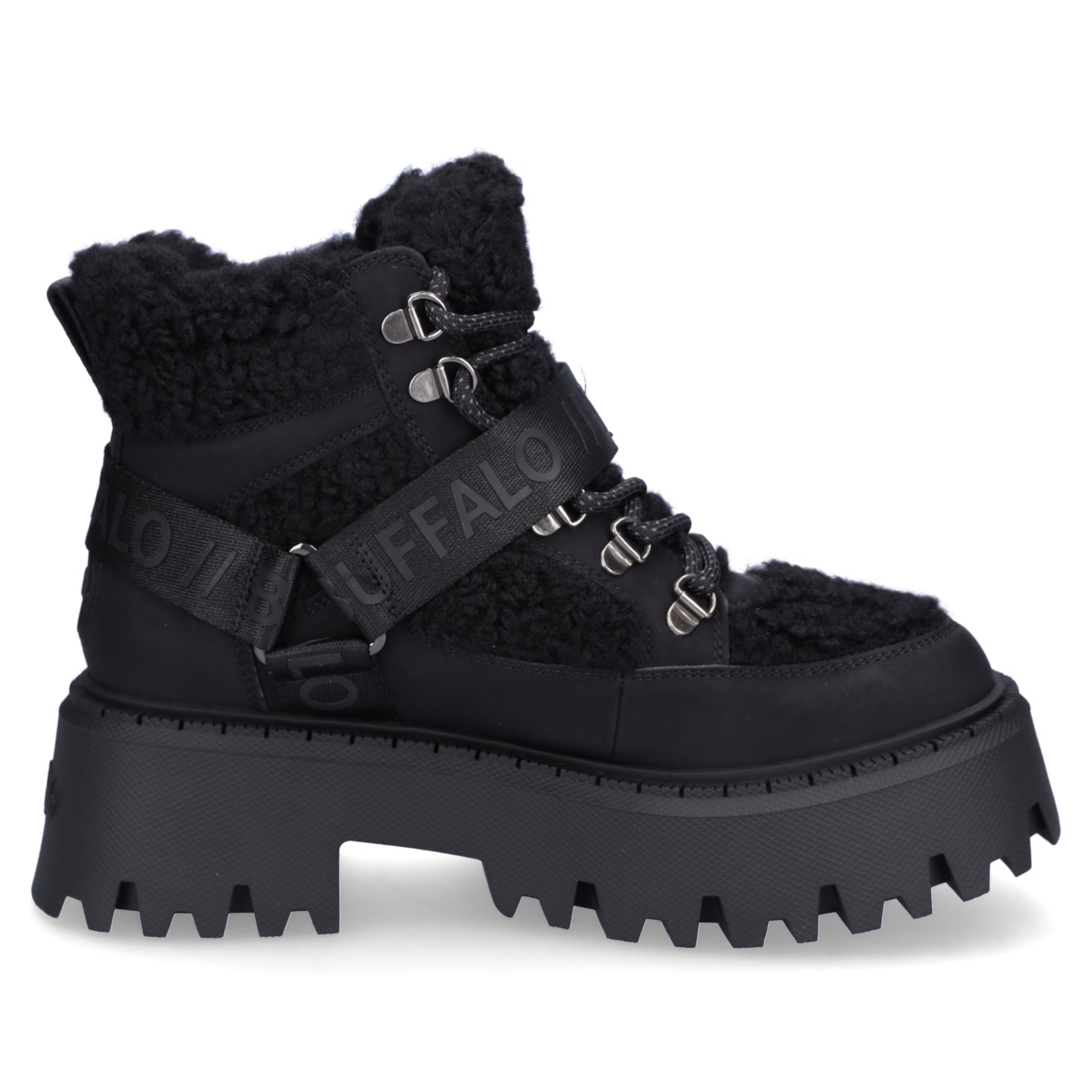 Buffalo Damen Schnürboot Aspen Com Mid schwarz