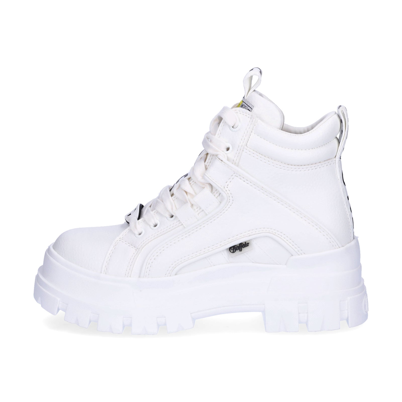 Buffalo women's platform lace-up boot Aspha NC Mid white