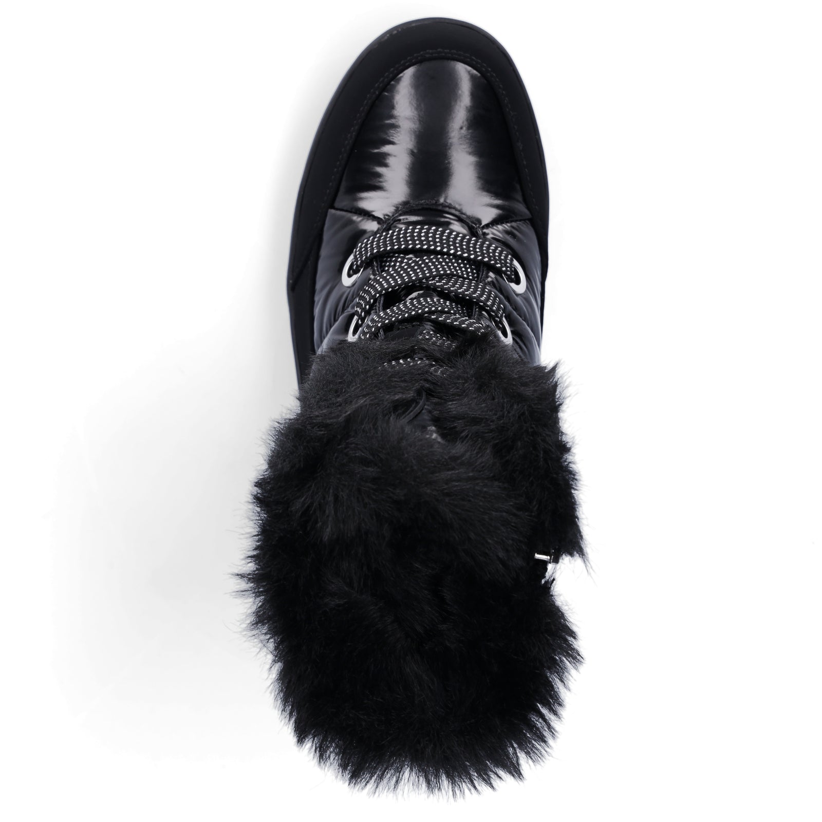 Caprice women's lace-up boot black patent