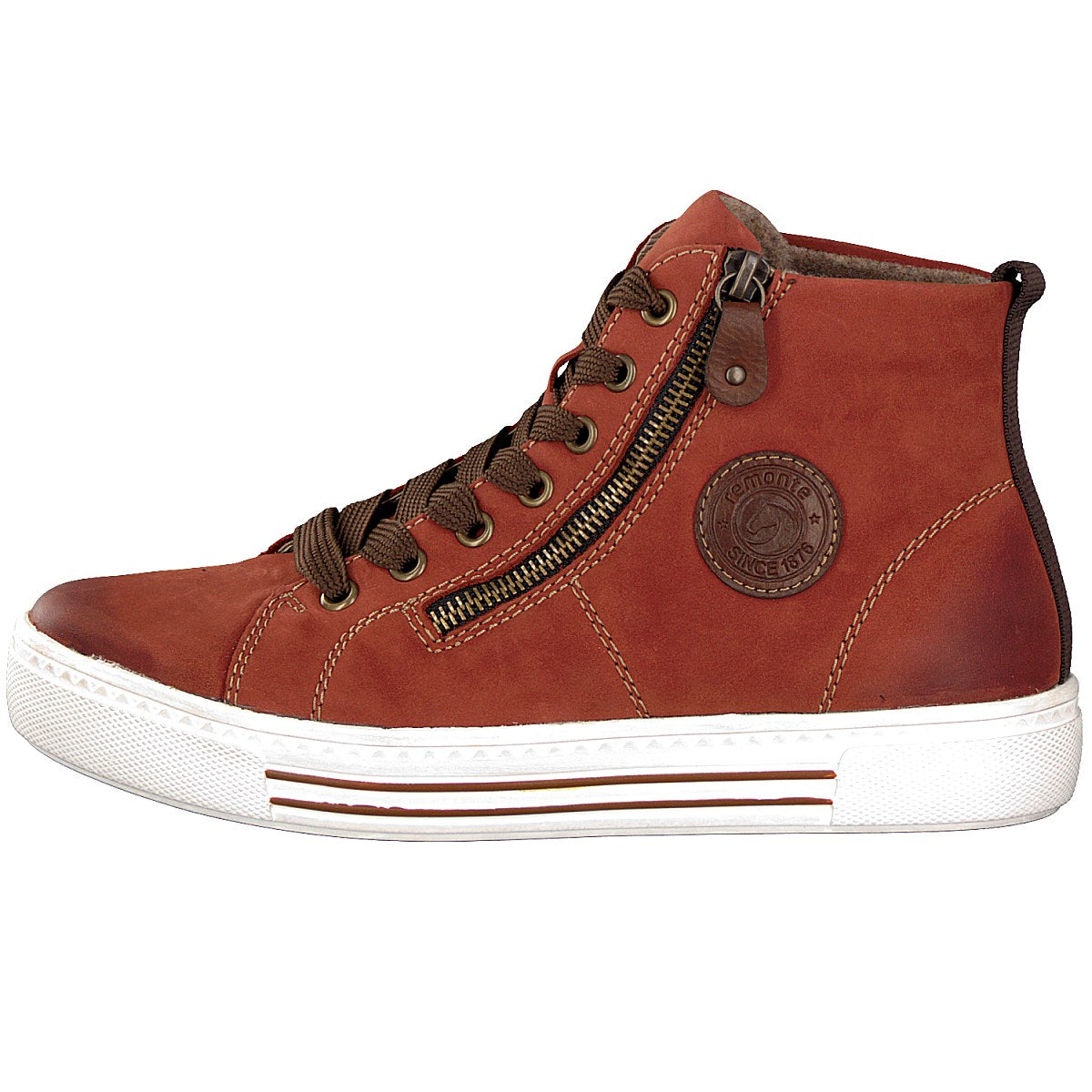 Remonte women's lace-up boot red