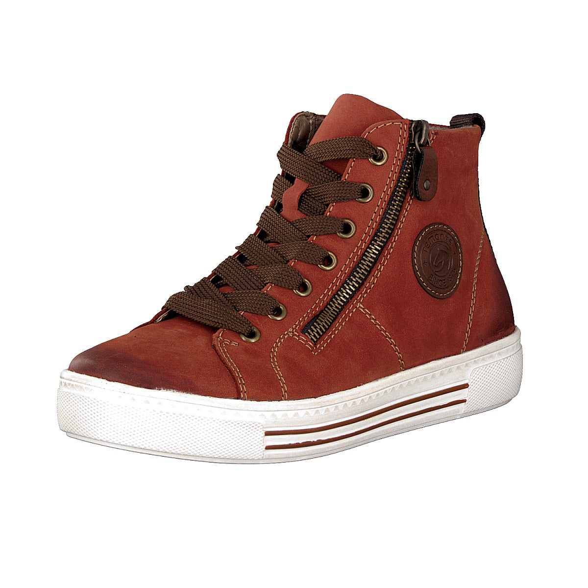 Remonte women's lace-up boot red