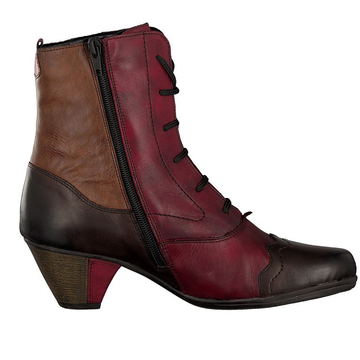 Remonte women's lace-up boot red