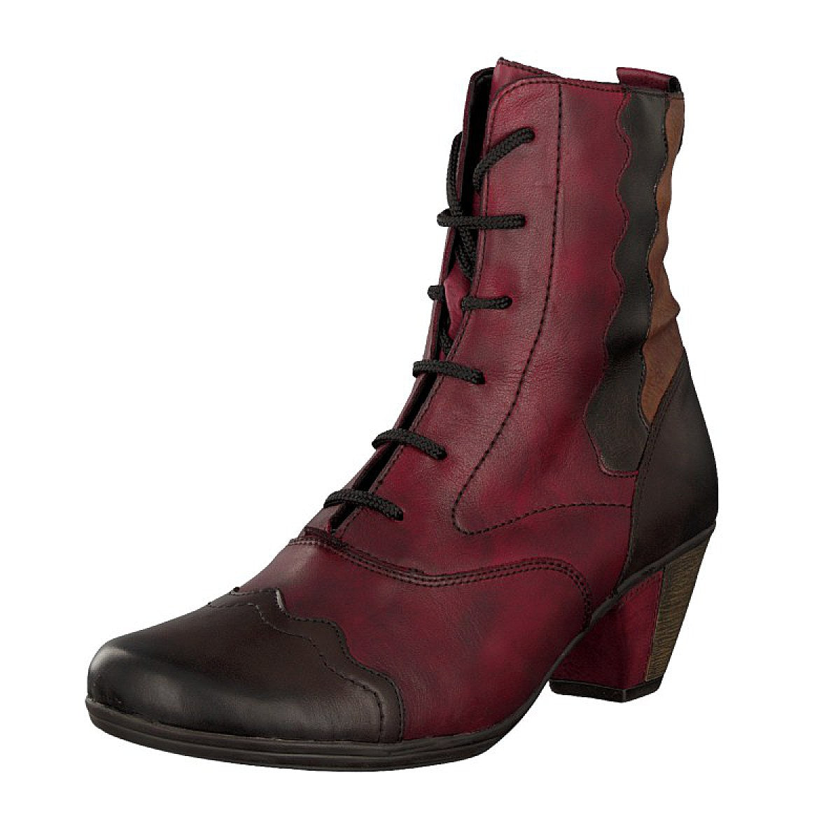 Remonte women's lace-up boot red