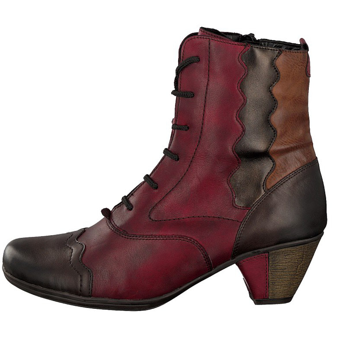 Remonte women's lace-up boot red