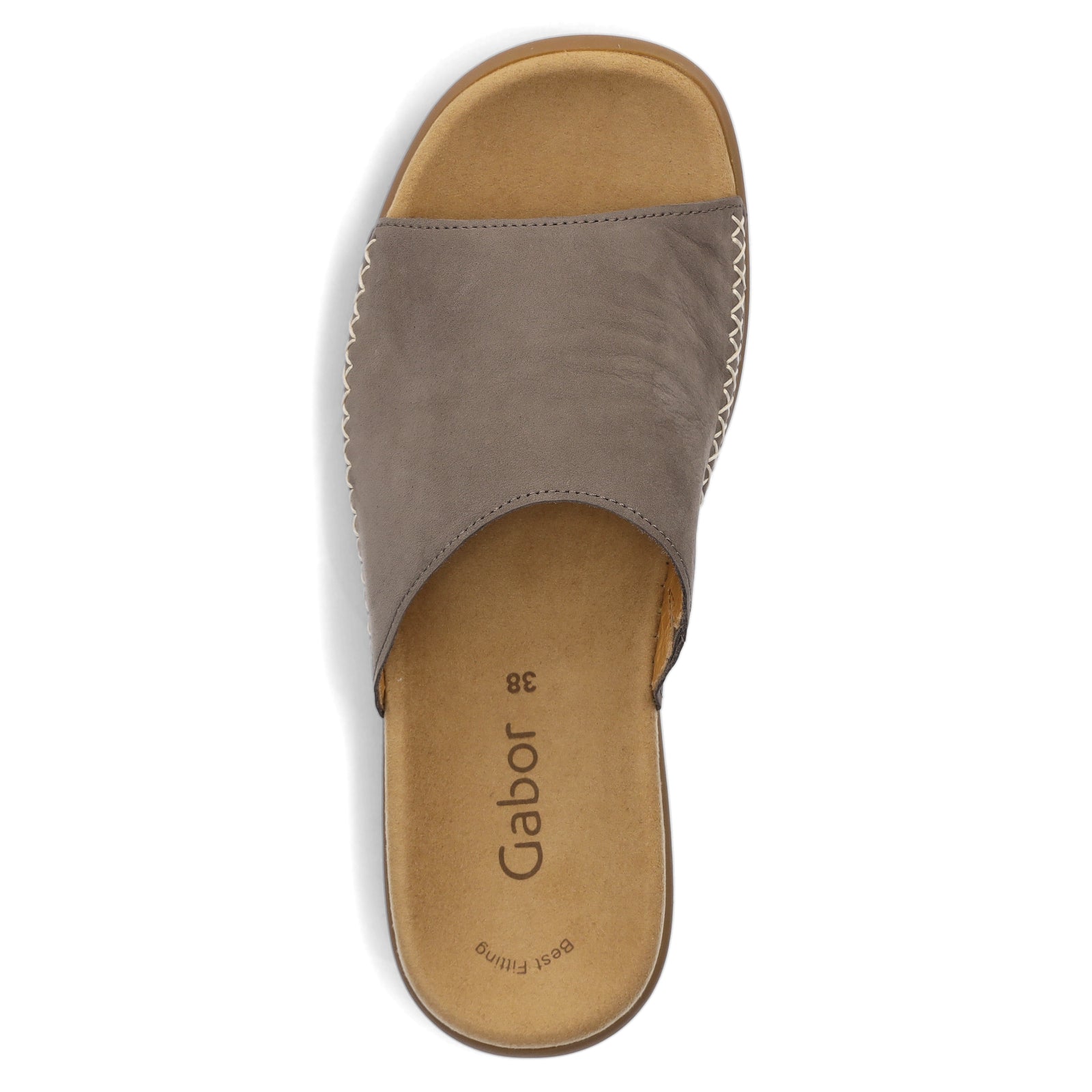 Gabor Damen Leder Pantolette taupe