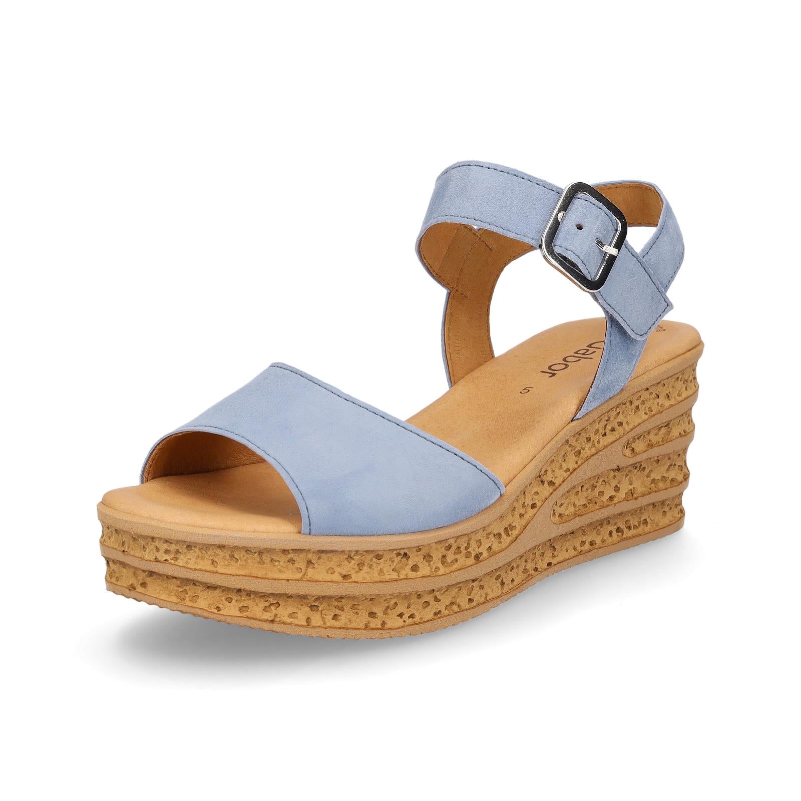 Gabor Damen Plateau Sandalette jeans blau