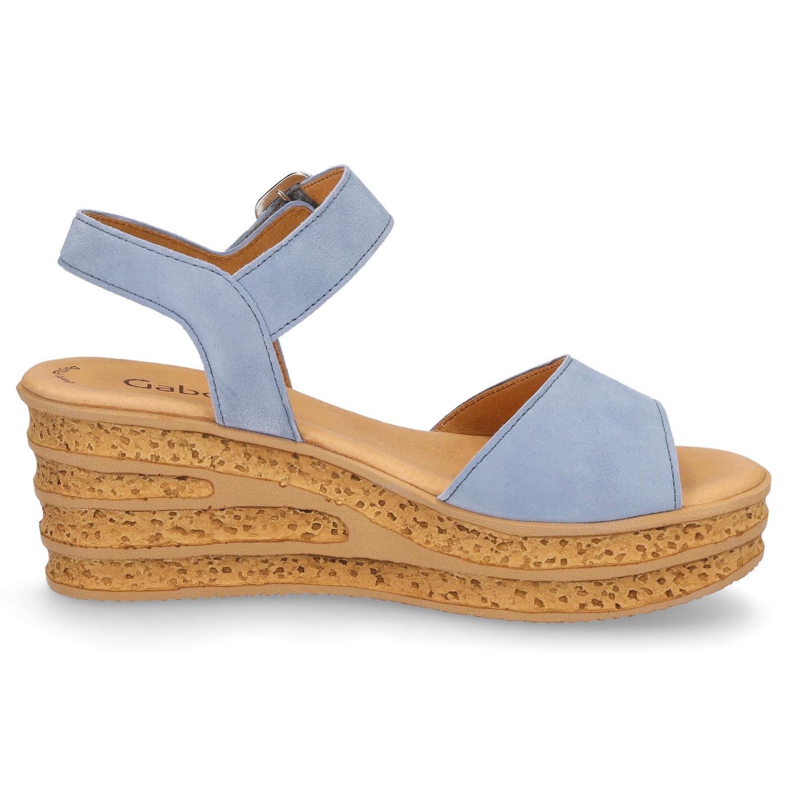 Gabor Damen Plateau Sandalette jeans blau