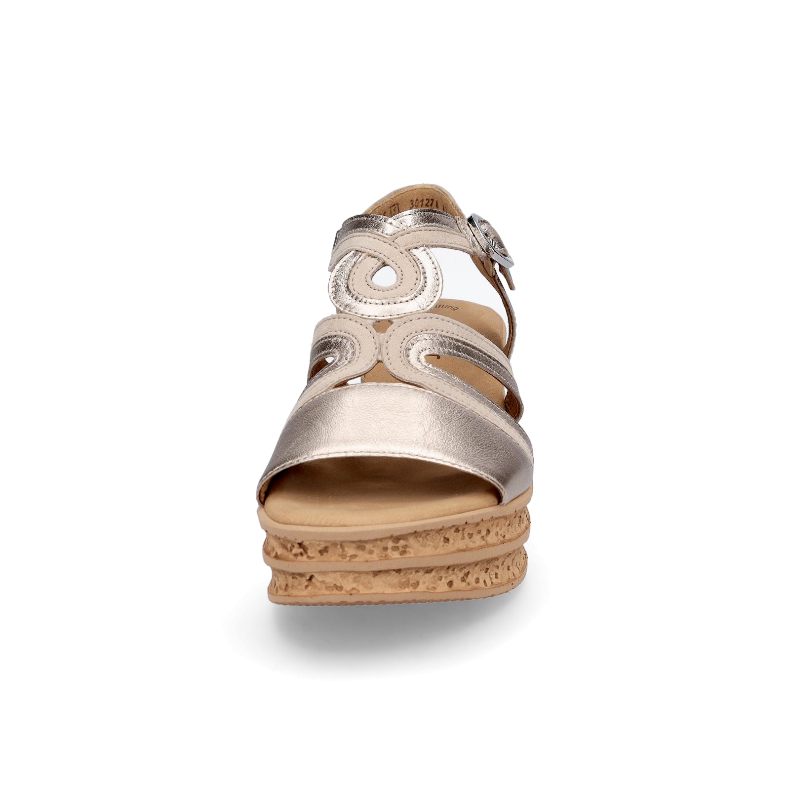 Gabor women's wedge sandals beige metallic