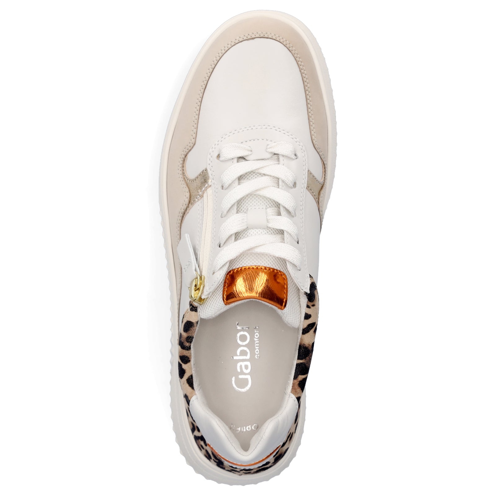 Gabor Damen Sneaker weiß beige Leo