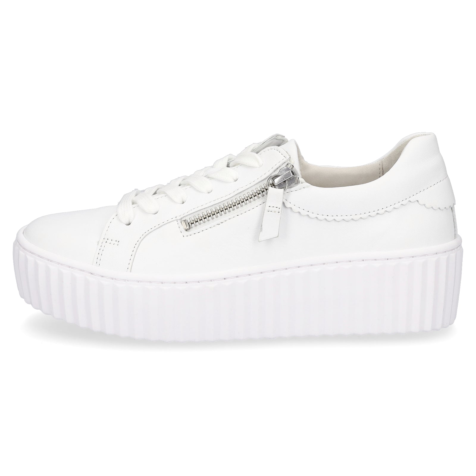 Gabor Damen Leder Plateau Sneaker weiß