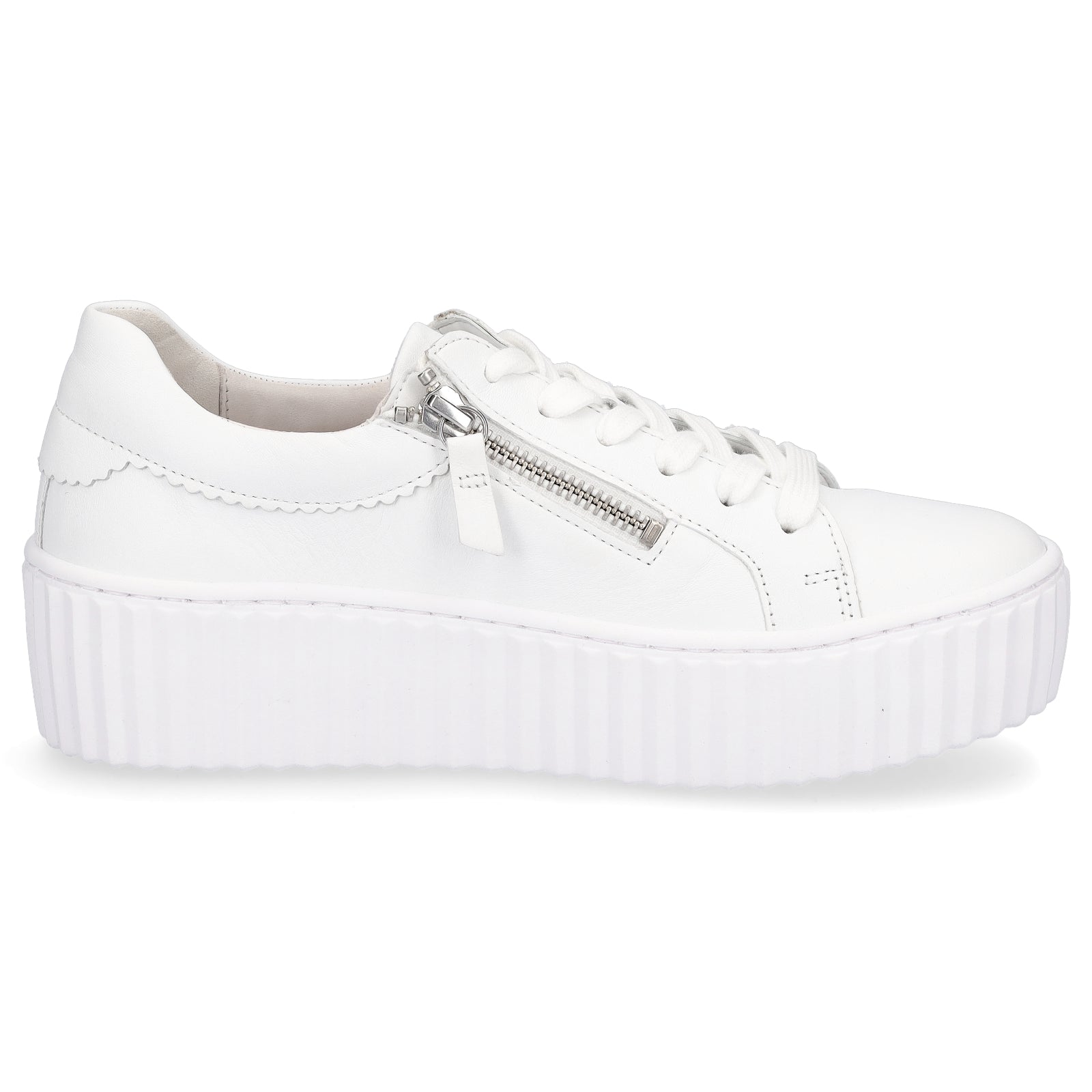Gabor Damen Leder Plateau Sneaker weiß