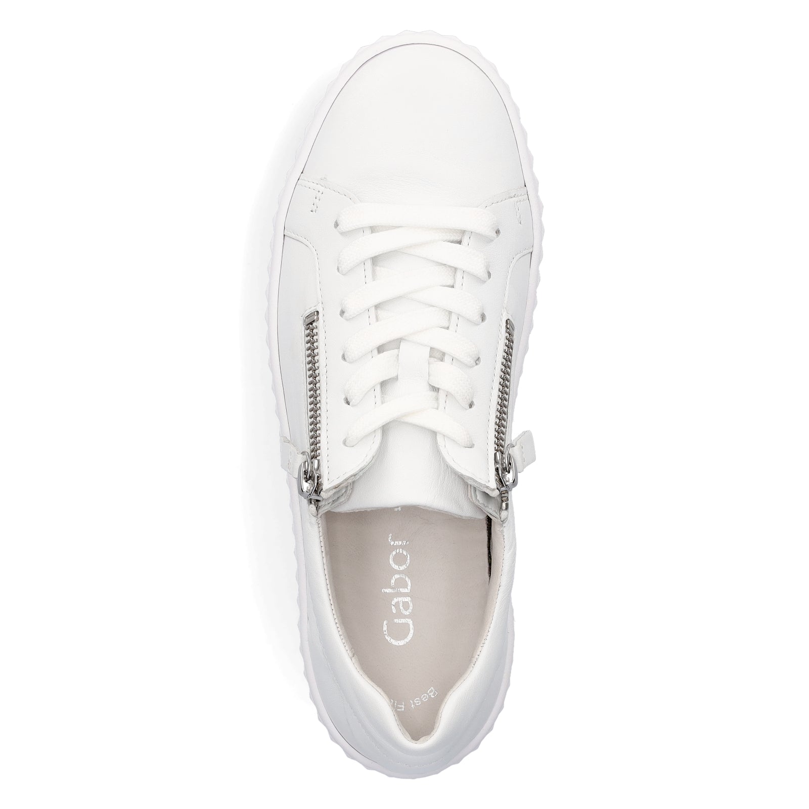 Gabor Damen Leder Plateau Sneaker weiß