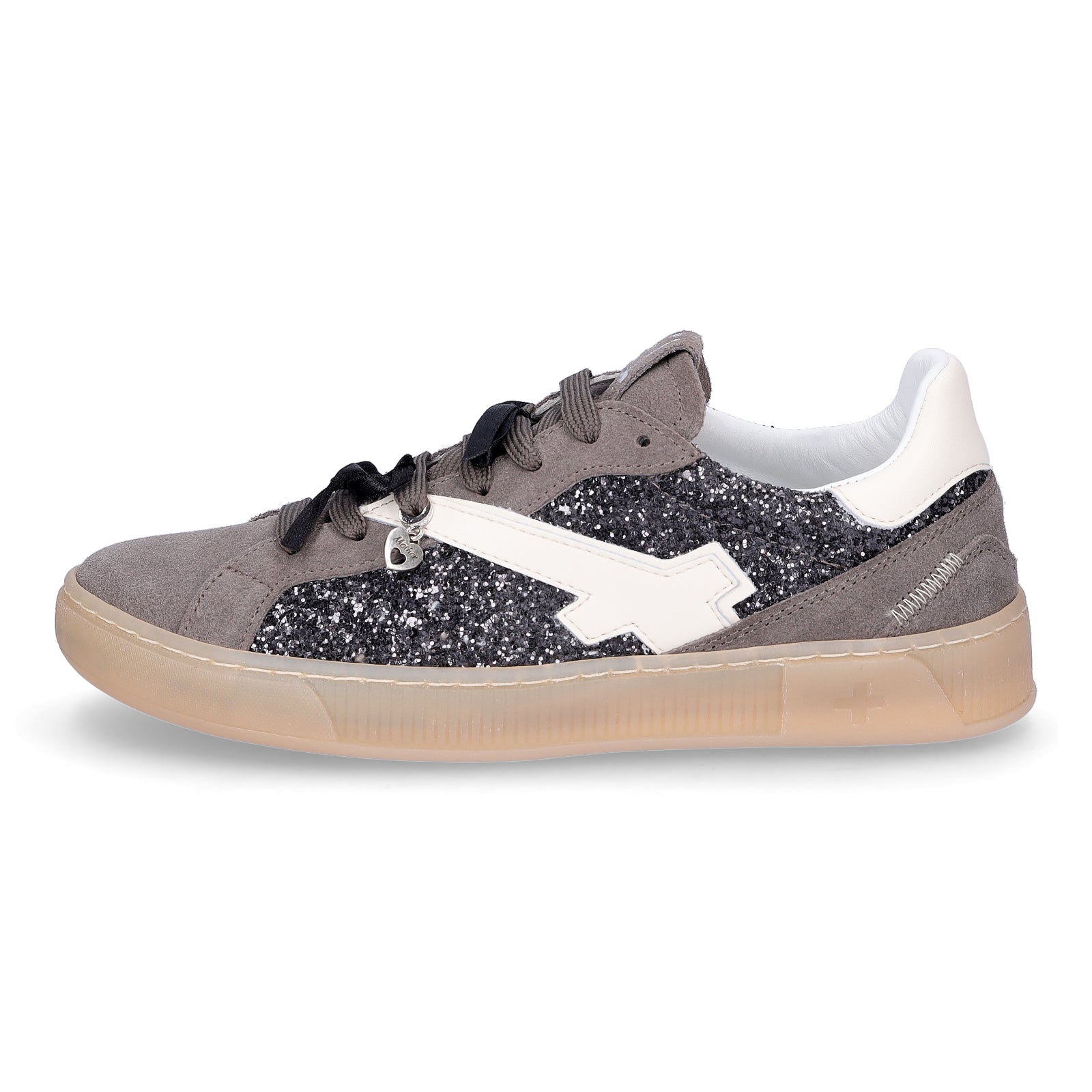 Gio+ Damen Sneaker grau Glitzer