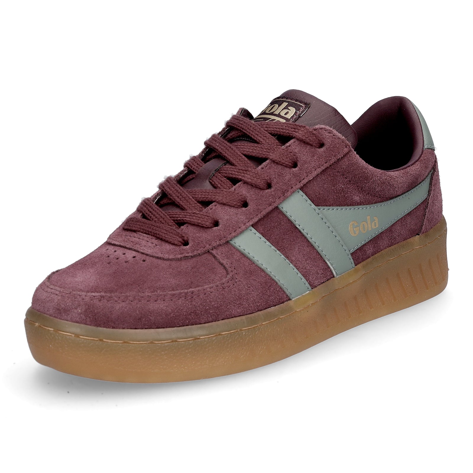 Gola Damen Sneaker Grandslam Suede weinrot hellgrün