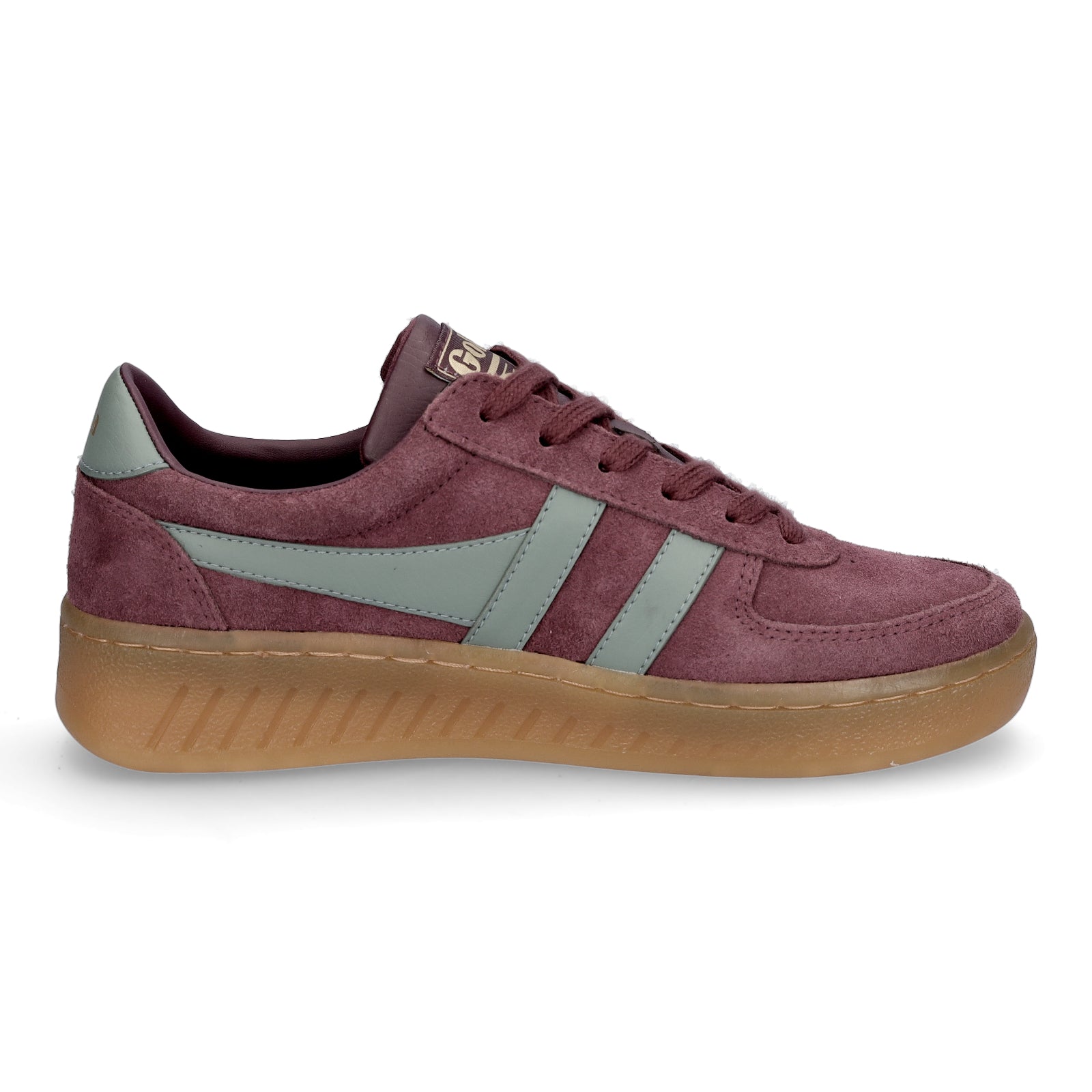 Gola Damen Sneaker Grandslam Suede weinrot hellgrün