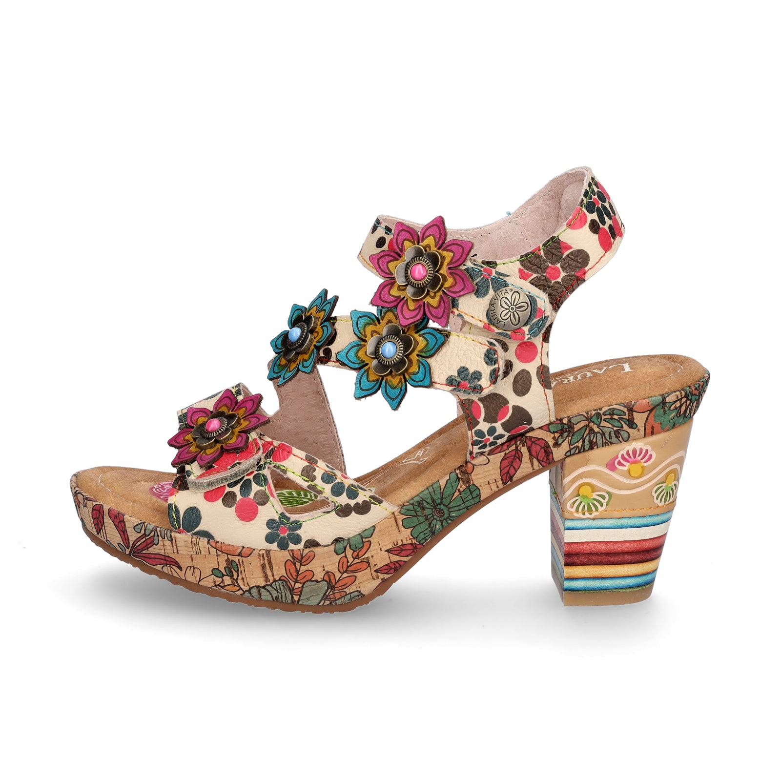Laura Vita Damen Sandalette beige multi