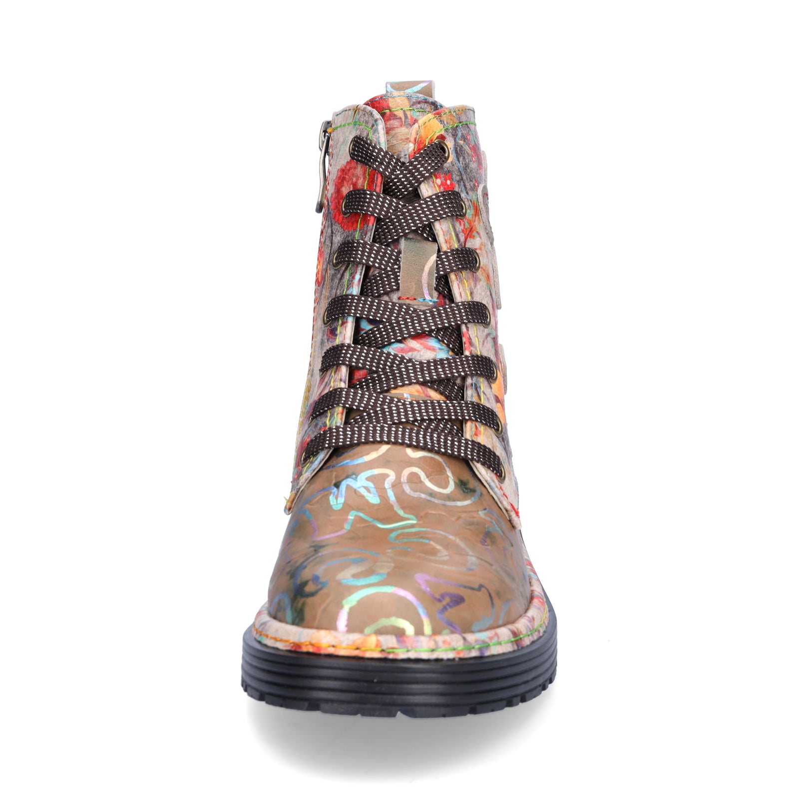 Laura Vita Damen Schnürboot beige multi