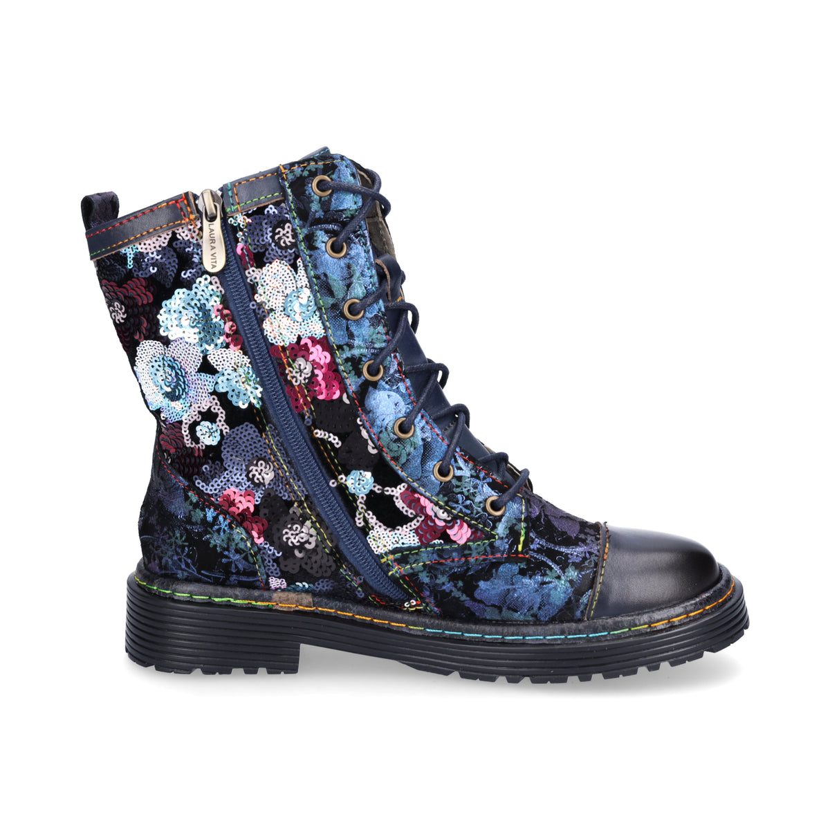 Laura Vita Women's Lace-up Boot Blue