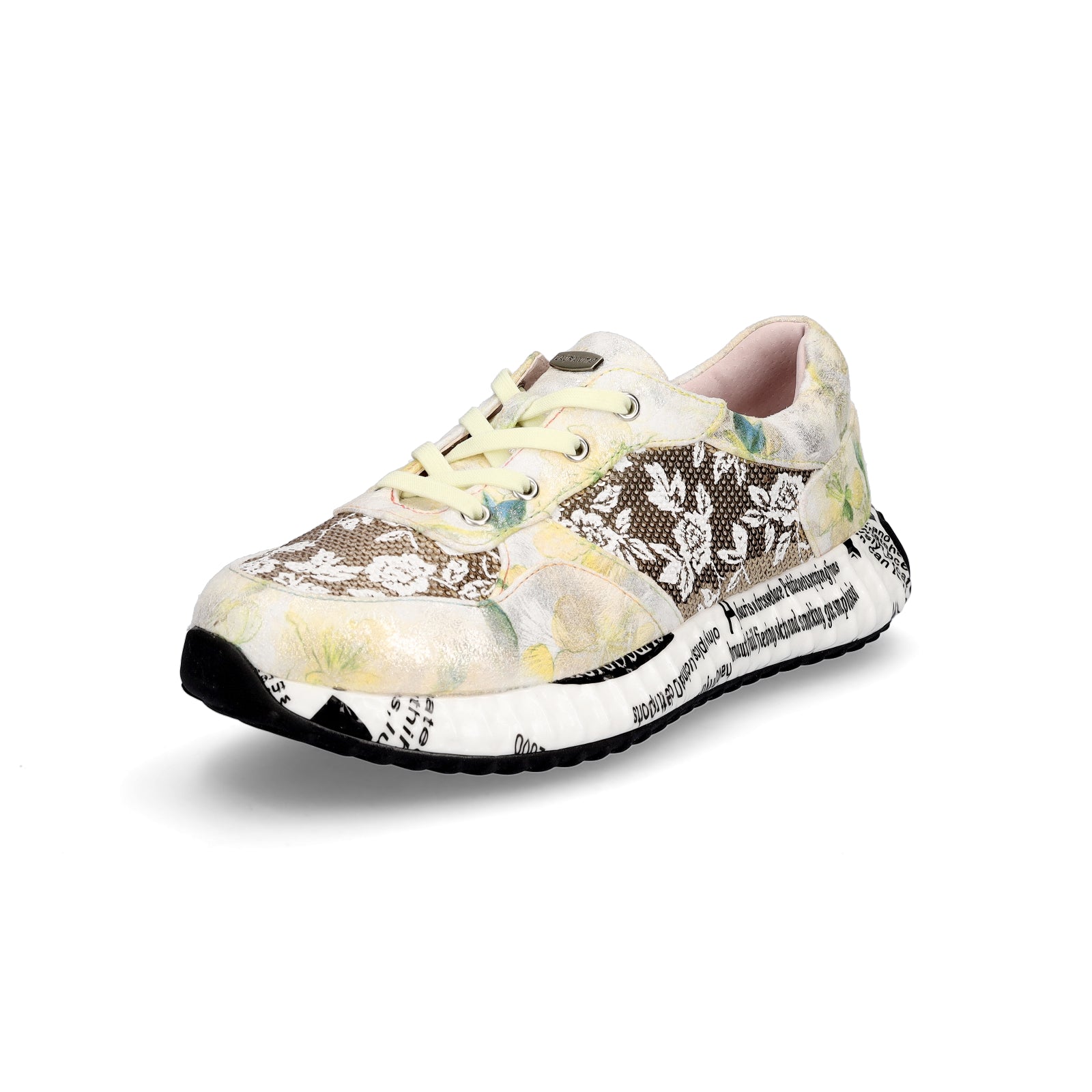 Laura Vita women's sneakers light yellow multi