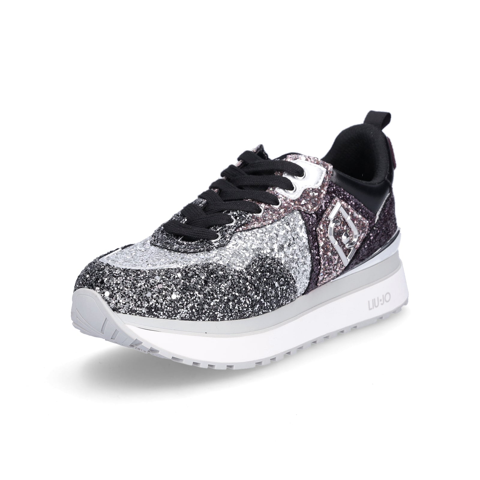 Liu Jo Damen Sneaker Maxi Wonder 01 silber schwarz