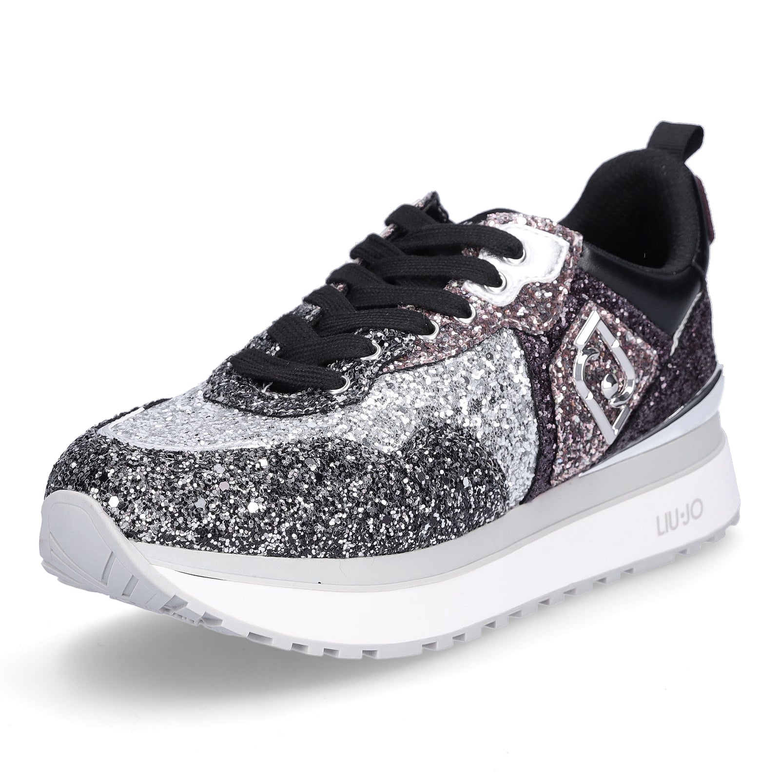 Liu Jo Damen Sneaker Maxi Wonder 01 silber schwarz