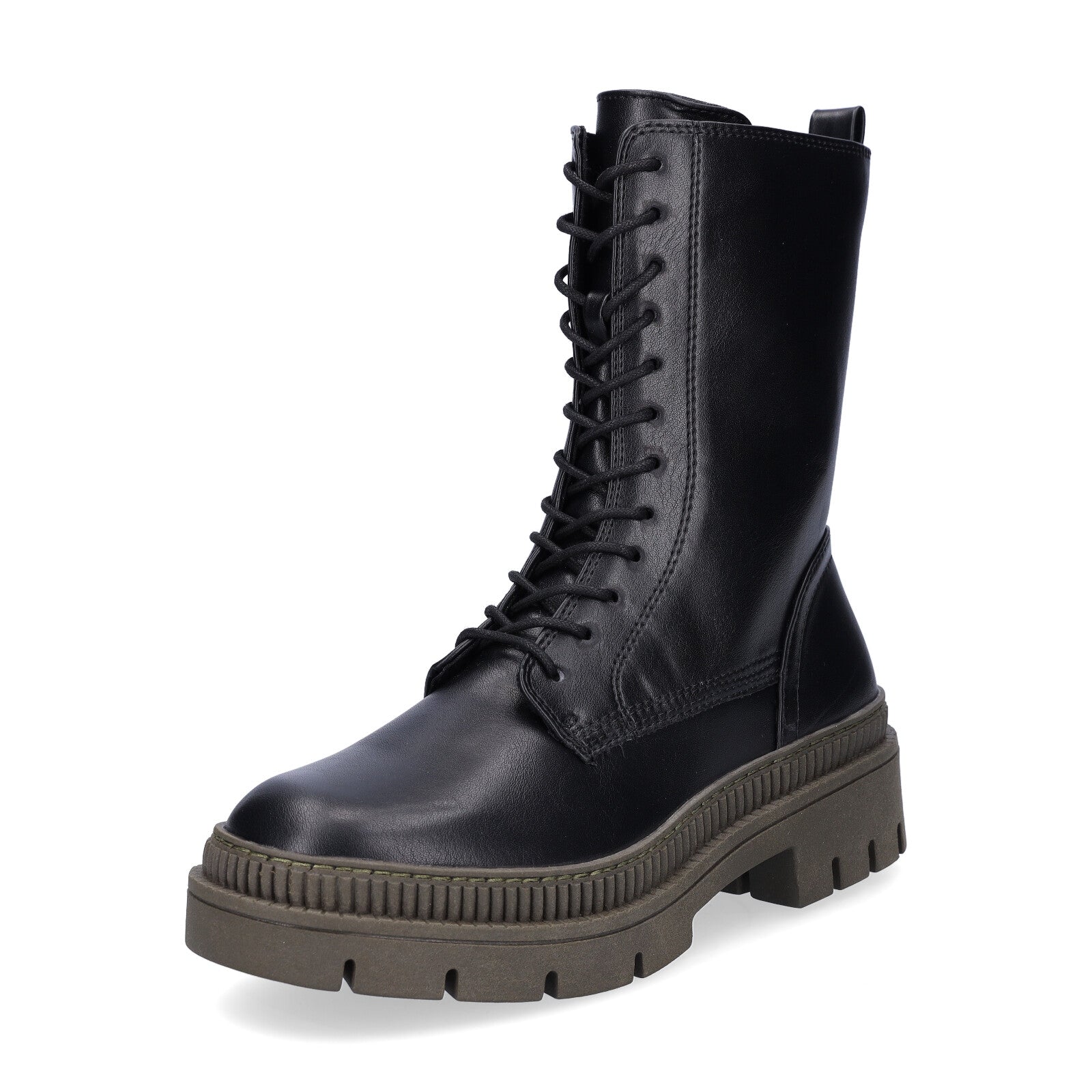 Marco Tozzi Damen Schnürboot schwarz khaki