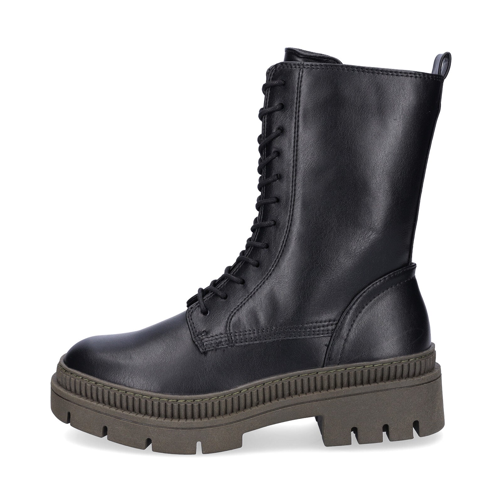 Marco Tozzi Damen Schnürboot schwarz khaki