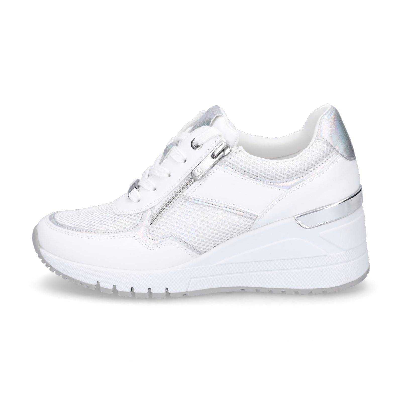 Marco Tozzi Damen Keil Sneaker weiß silber