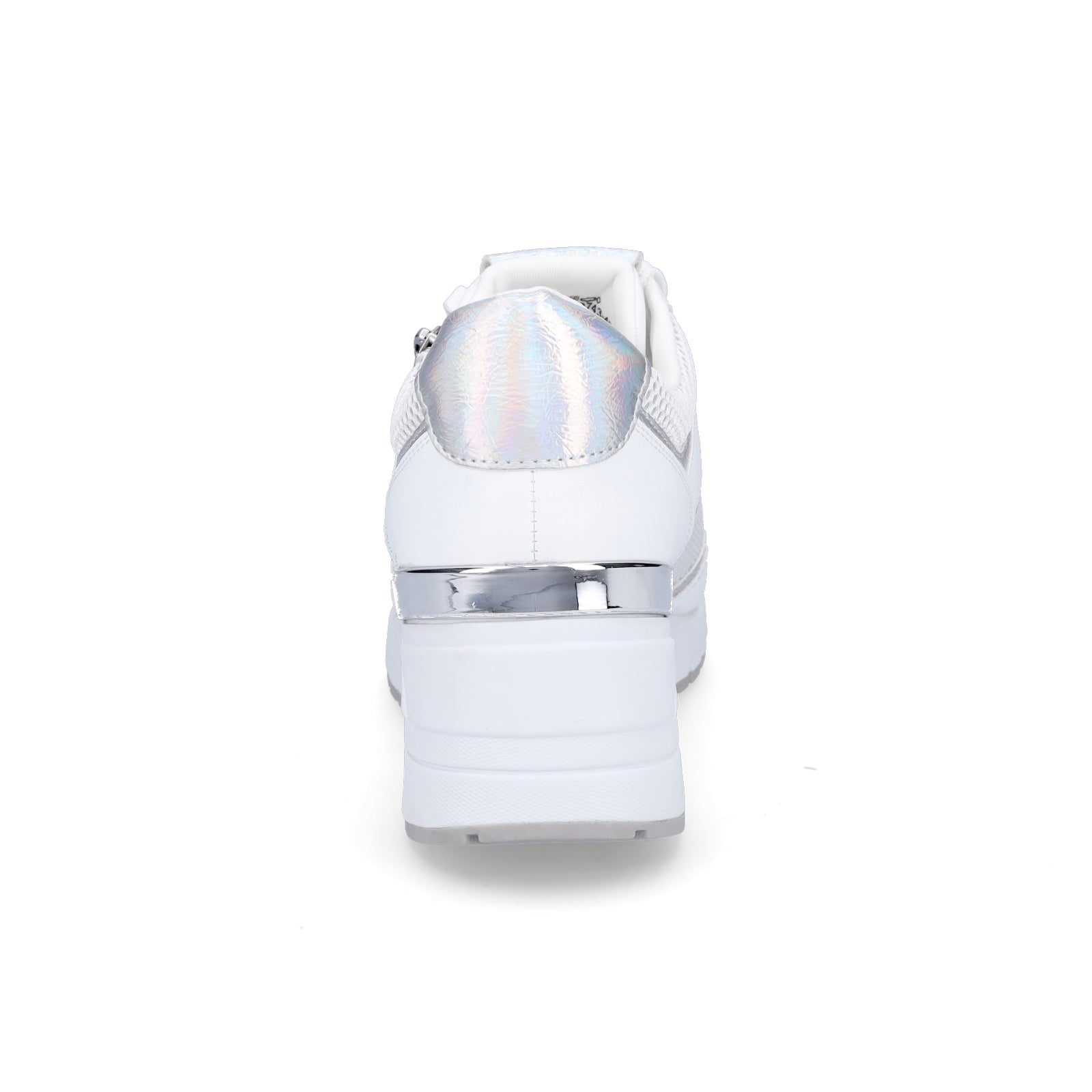 Marco Tozzi women's wedge sneakers white silver