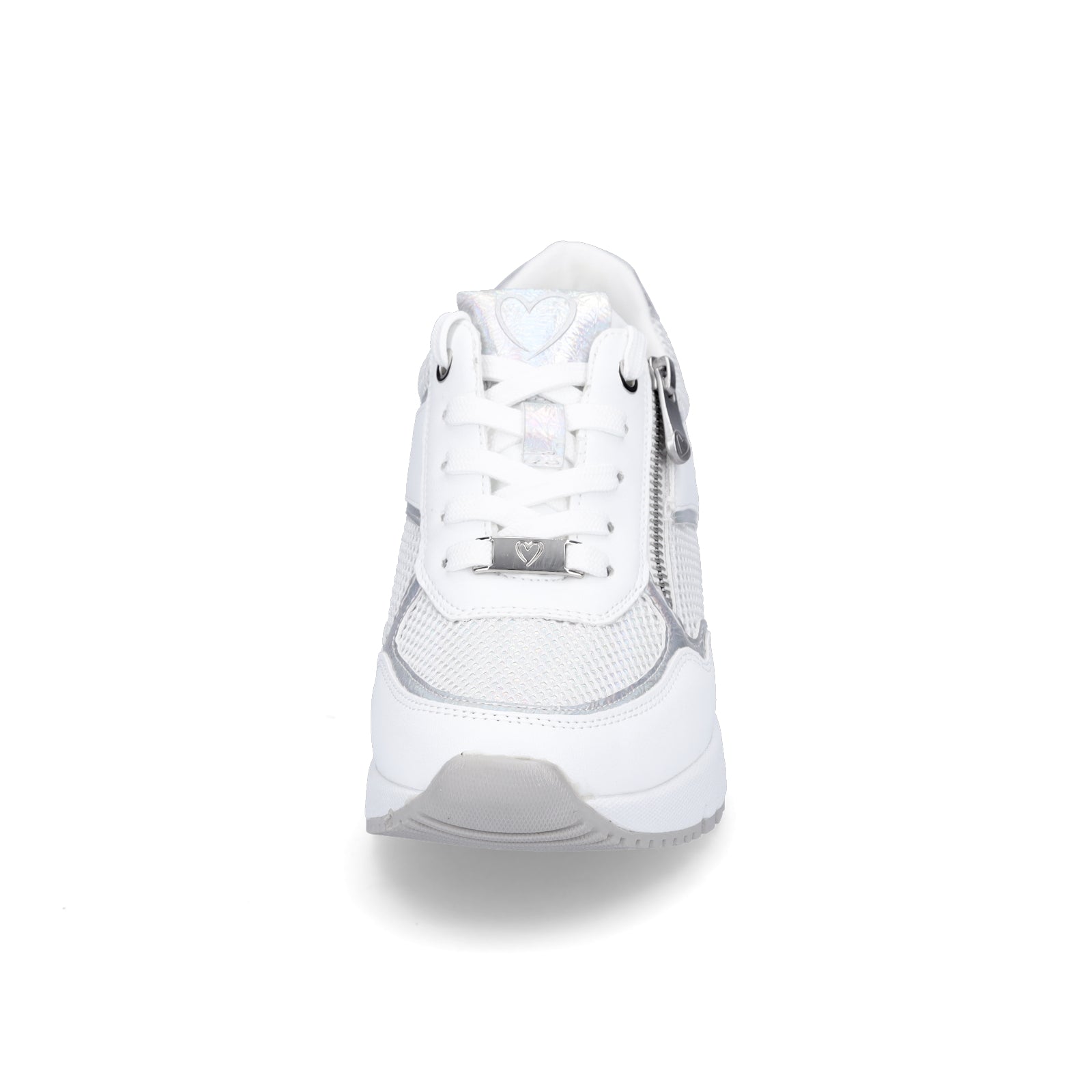 Marco Tozzi women's wedge sneakers white silver
