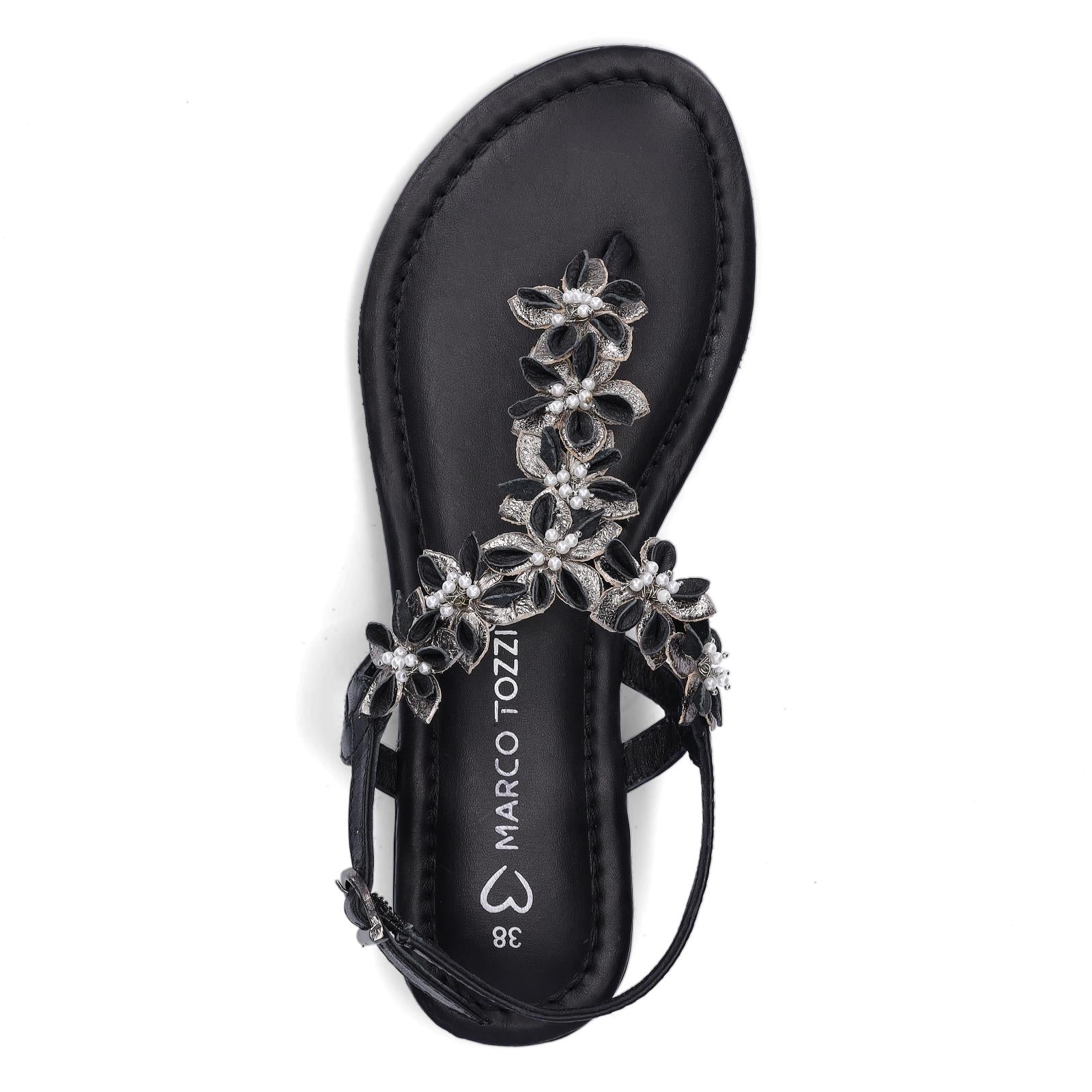 Marco Tozzi women's toe separator sandals black