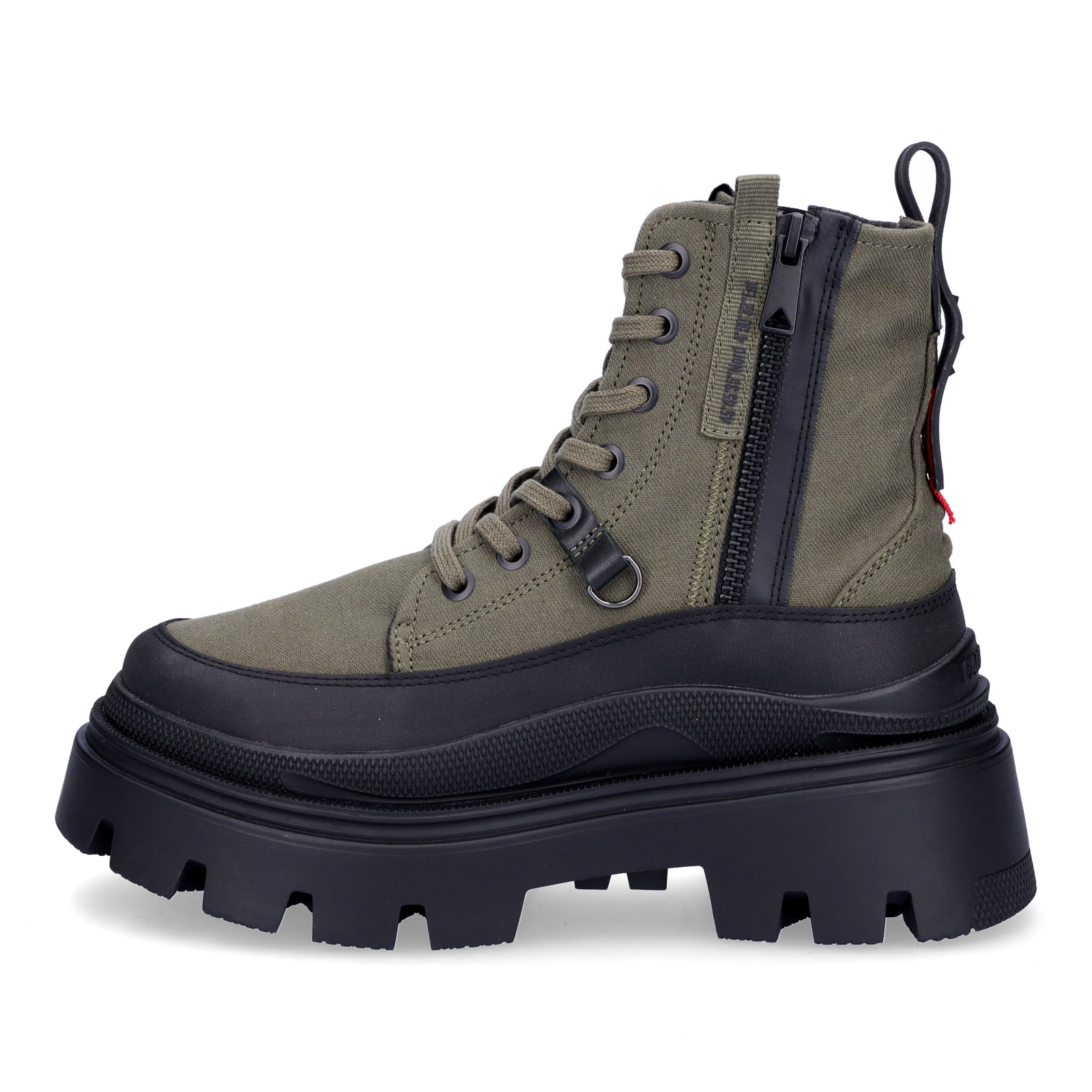 Palladium Damen Schnürboot Pallasquad Zip Tx olivegrün