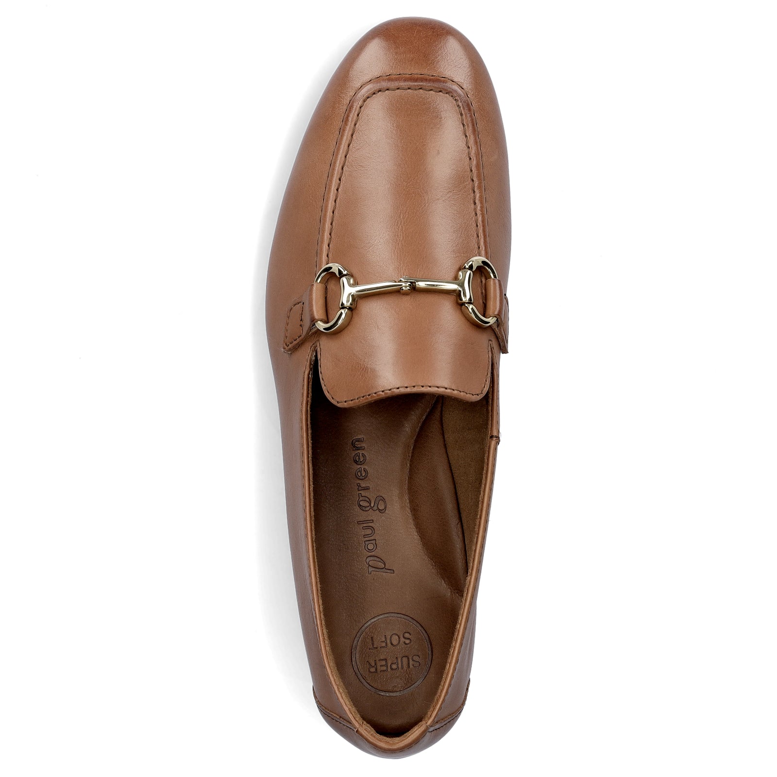 Paul Green women's leather slippers cognac brown