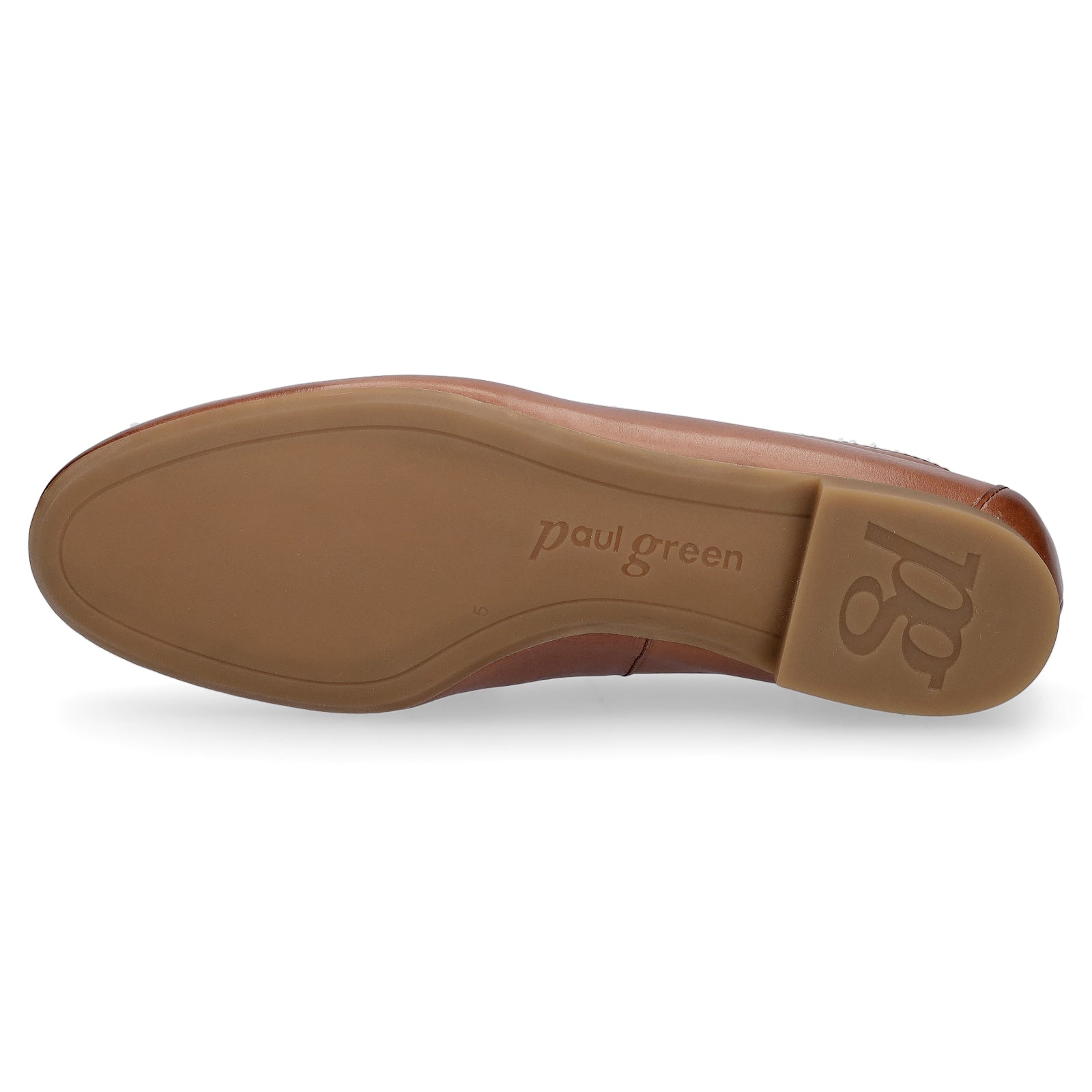 Paul Green women's leather slippers cognac brown