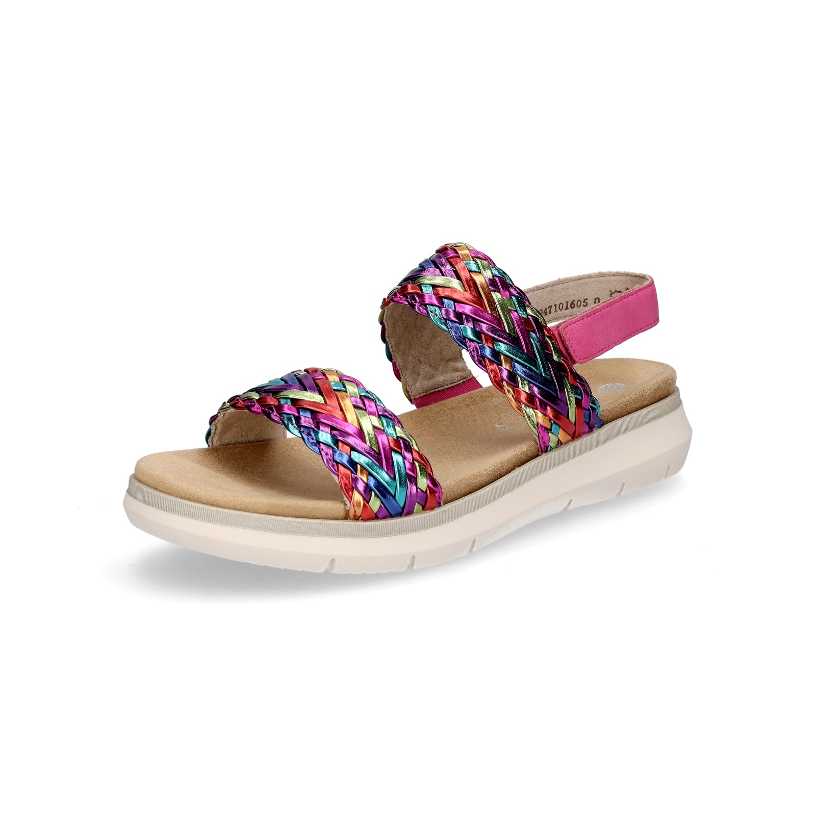 Remonte women's sandal pink multi metallic